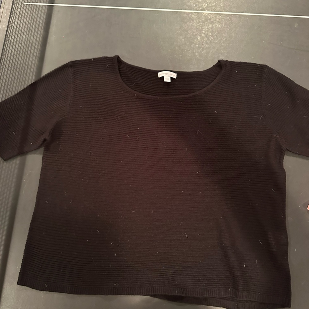 New York & Company Black Ribbed Top
